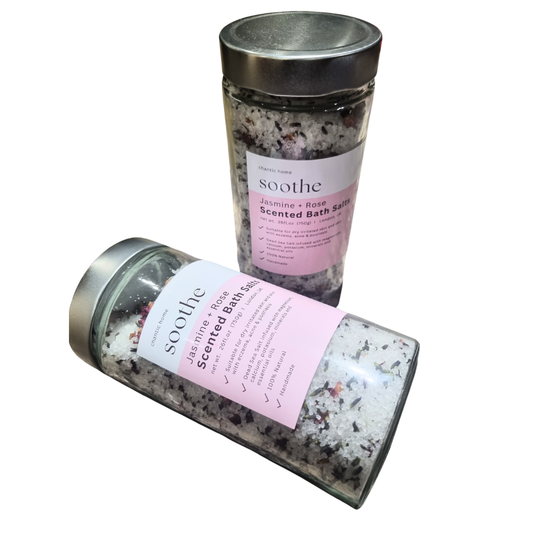 Luxury Bath Jasmine + Rose Bath Salts (Dead Sea salt with magnesium)